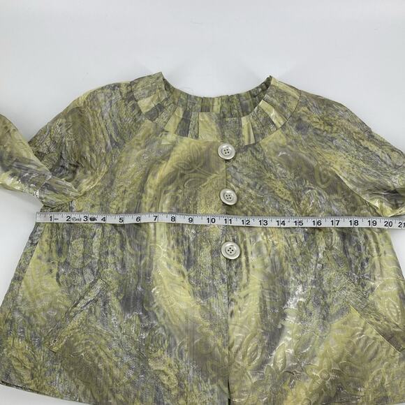 People Like Frank Womens Green Silver 3/4 Sleeve Swing Jacket Size 8 New - Picture 12 of 14